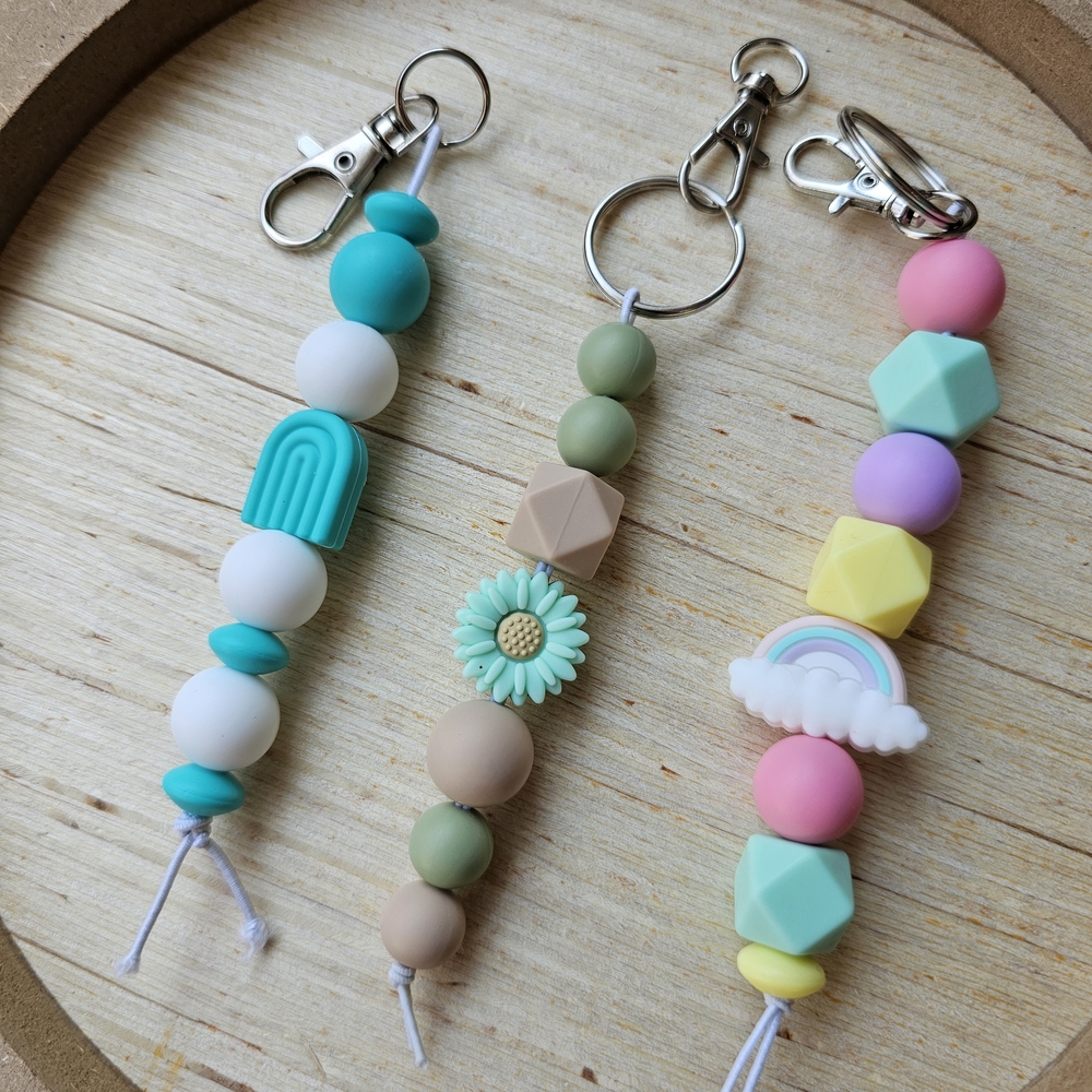 Colorful Beaded Keychain Set for Kids